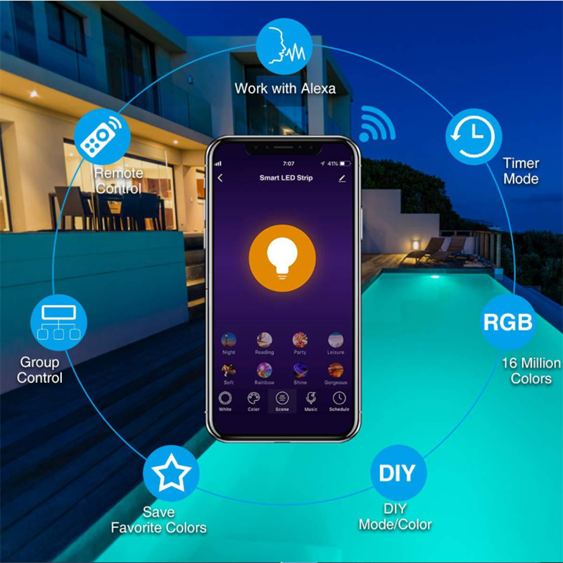 Alexa WiFi Mobile APP IR Remote RGBCCT LED Controller